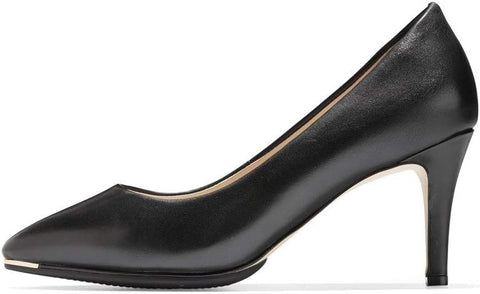 Cole Haan Grand Ambition Black Leather Pointed Toe Stiletto Heeled Classic Pumps