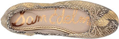 Sam Edelman Felicia Gold Slip On Rounded Closed Toe Flexible Ballet Flat