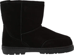 Bearpaw Mens Fur Lined Black Suede Winter Cushioned Sheepskin Casual Snow Boots