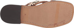 Sam Edelman Hagen Brown Multi Squared Open Toe Slip On Slides Flats Sandals