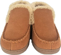 Clarks Cognac Suede Leather Sherpa Lined Indoor Outdoor Ankle Bootie Slippers