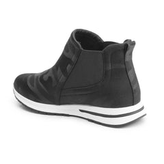 Me Too Linden Easy Slip On Comfort Sneakers Black Camo Fabric HIgh Top Booties
