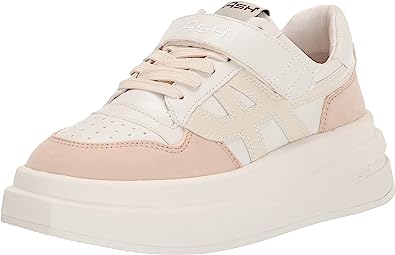 Ash Indy Eggnug White Lace Up Strap Chunky Platform Rounded Toe Fashion Sneakers
