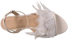 Pour La Victoire Layla Ivory Flat Feathered Sandals Ivory White Feather