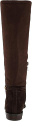 Sam Edelman Clive Chocolate Brown Squared Toe Stacked Heel Knee High Boots