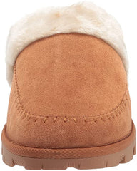 Lucky Brand Domain Cognac Suede Fur Lined Slip On Round Toe Suede Casual Slipper