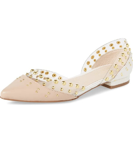 Cecelia New York Min Ballet Flats Clear Chic Pointed Shoe Bare Clear Alabaster