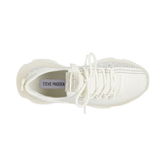 Steve Madden Maxima White Platform Boyfriend Chunky Lace Up Low Top Sneakers