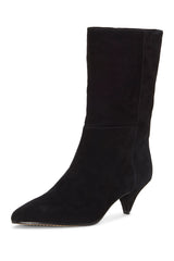 Vince Camuto Rastel Black Suede Kitten Heel Pointed-Toe Silhouette Boots