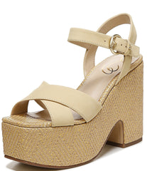 Sam Edelman Trianna 2 Desert Sun Square Toe Block Heel Ankle Strap Heeled Sandal