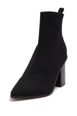 Steven By Steve Madden Nikia Black CUT HEEL Point-Toe Ankle High Bootie