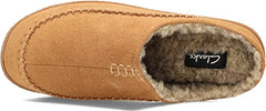 Clarks Stylish Baseball Stiching Cinnamon Plush Sherpa Lined Rounded Toe Suede Clogs