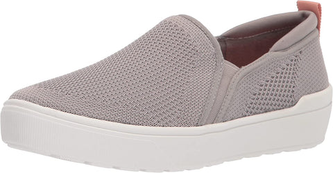 Dr. Scholl's Delight Soft Grey Slip On Rounded Toe Mesh Knit Low Top Sneakers