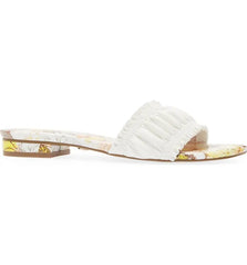 Cecelia New York Liberty Alabaster Floral Print Slip On Open Toe Slide Sandals