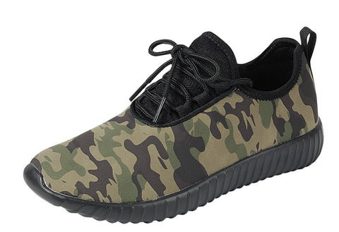 Forever Link Remy-19 Camouflage Lace Up Fashion Low Top Flat Running Sneakers