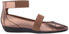 Aerosoles Arcade Bronze Metal Embellished Ankle Slip On Round Toe Mule Wedge