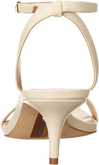 Sam Edelman Rayelle Modern Ivory Ankle Strap Open Toe Kitten Heel Dress Sandals