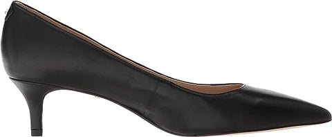 Sam Edelman Dori Black Leather Slip On Pointed Toe Kitten Heel Fashion Pumps