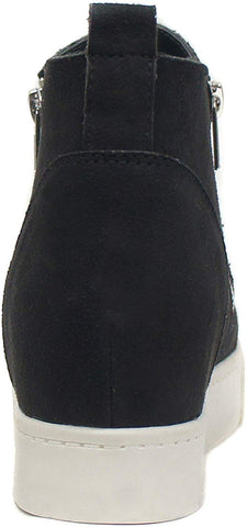 Soda Taylor Black Canvas Nubuck Hight Top Slip On Rounded Toe Fashion Sneakers