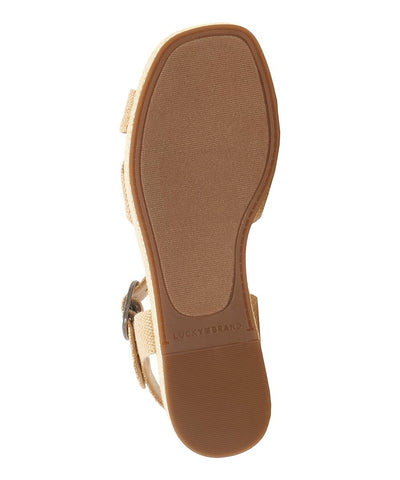 Lucky Brand Bainda Natural Espadrille Wedge Ankle Strap Fashion Platform Sandals