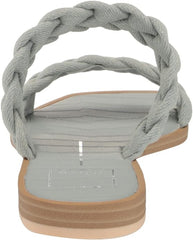 Dolce Vita Indy Light Blue Denim Slip On Open Square Toe Woven Straps Sandals