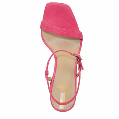 Sam Edelman Kit Dahlia Pink Square Toe Slingback Cylindrical Block Heel Sandals