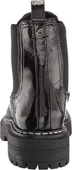 Circus by Sam Edelman Effie Black Crackled Rounded Toe Chunky Heel Pull On Boots