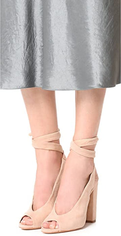 Schutz Archie Neutral Nude Amber Light Ankle Boots Wrap Fashion Pumps Sandals