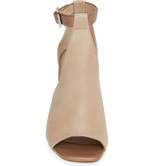 Charles David Gabe Nude Open Toe Bootie High Heel Peep Toe Ankle Strap