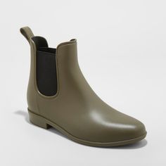 Roma Women's Chelsea High Ankle Vegan Rain Boots Waterproof Matte Olive