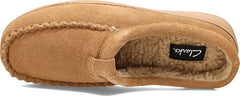 Clarks Men's Open Back Suede Sherpa Lined Clog Slippers, BLM19021 Indoor/Outdoor Slip-Ons