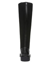 Sam Edelman Lila Black Lace Up Round Toe Block Heel Classic Tall Combat Boots