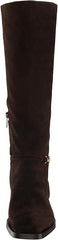 Sam Edelman Clive Chocolate Brown Squared Toe Stacked Heel Knee High Boots