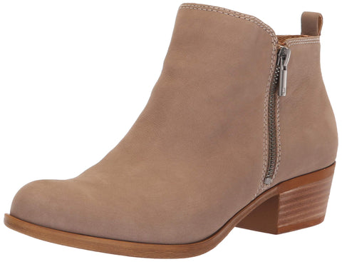 Lucky Brand Basel Ankle Bootie Chinchila Nude Leather Low Cut Ankle Booties (8.5)