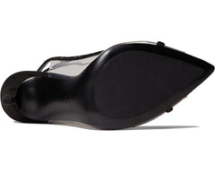 Nine West Parise 3 Black/Clear Buckle Closure Pointed Toe Stiletto Heeled Sandal