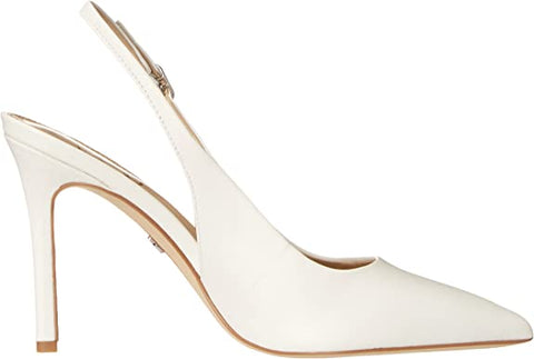 Sam Edelman Hazel Sling Bright White Pointed Toe Stiletto Heel Fashion Pumps