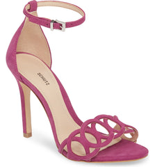 Schutz Sthefany Grape Open Toe Adjustable Buckle Ankle Strap Stiletto Sandal