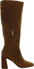 Sam Edelman Clarem Brown Suede Block Heel Almond Toe Knee High Fashion Boots