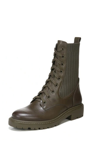 Sam Edelman Lydell Alpine Green Block Heel Round Toe Lace Up Combat Ankle Boots