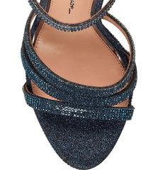 Jessica Simpson Balina Dark Royal Rhinestones Platform Heel Ankle Straps Sandals