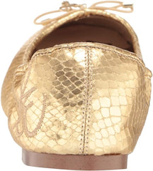 Sam Edelman Felicia Gold Boa Embossed Metallic Slip On Rounded Toe Ballet Flats