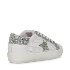 Steve Madden Starling Glitter Lace Up Rhinestone Rounded Toe Low Top Sneakers