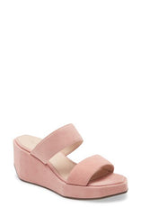 Cecelia New York BAILY Blush Open Toe Platform Slide Sandal Open Toe Wedge Mule