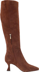 Sam Edelman Leigh Toasted Coconut Pointed Toe Spooled Heel Knee High Boots