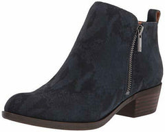 Lucky Brand Basel Almond-Toe Ankle Booties Dark Denim Blu8e Suede Ankle Boots