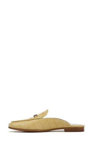 Sam Edelman Laurna Sun Leather Slip On Almond Toe Golden Accent Fashion Loafers