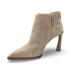 Vince Camuto Pentila Truffle Taupe Leather Pointed Toe Zipper Closure Booties