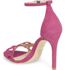 Schutz Sthefany Grape Open Toe Adjustable Buckle Ankle Strap Stiletto Sandal