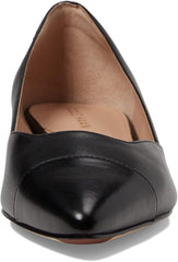 Cole Haan Vanessa Skimmer Black Leather Slip On Pointed Toe Classic Pumps