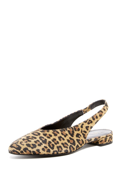 Ivy Kirzhner Prim Cheetah Leopard Print Retro Pointed Toe Slingback Flat Shoes